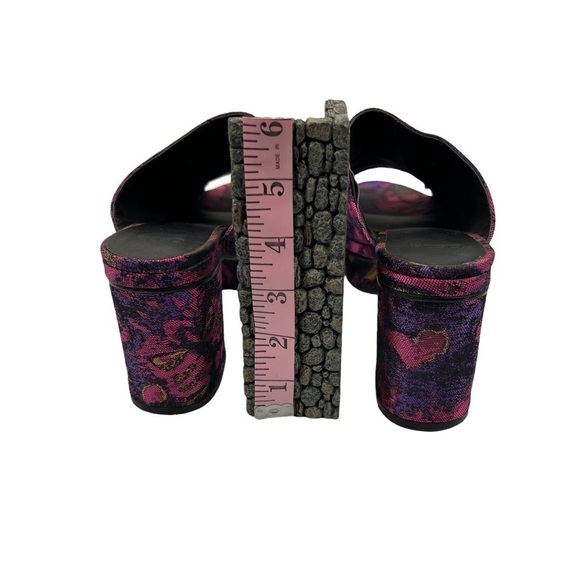 ASOS Pink Purple Velvet Chunky Platform Peep Toe Mules Size 5 Women’s - Picture 7 of 8